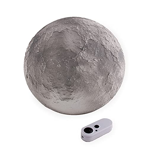 Moon In My Room-Nachtlicht, Uncle Milton, Basic Fun, 18025, Nachtlicht für Kinder, Zyklus mit 12 Mondeinstellungen,Kinderzimmer-Dekoration, ferngesteuertes Licht, MINT-Mondlampe für Kinder, Grau von Basic Fun