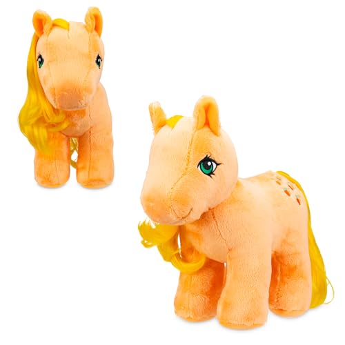 Basic Fun My Little Pony Plüschtier Applejack – Klassisches Retro-Spielzeug, Vintage-Pferd für Kinder zum Sammeln, ideales Einhorn-Geschenk für Jungen & Mädchen ab 3 Jahren, perfekt für MLP-Fans von Basic Fun