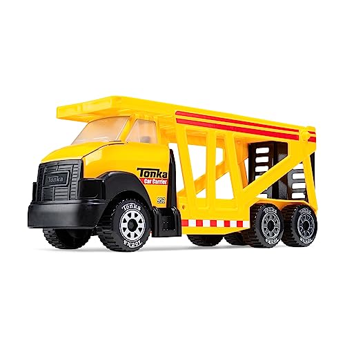 Basic Fun Tonka Steel Classics Autotransporter, kaltgewalzter Stahl, langlebiges Transportspielzeug für drinnen und draußen, fantasievolles, Fahrzeugspiel für Kinder im Alter von 3+ Jahren von Tonka