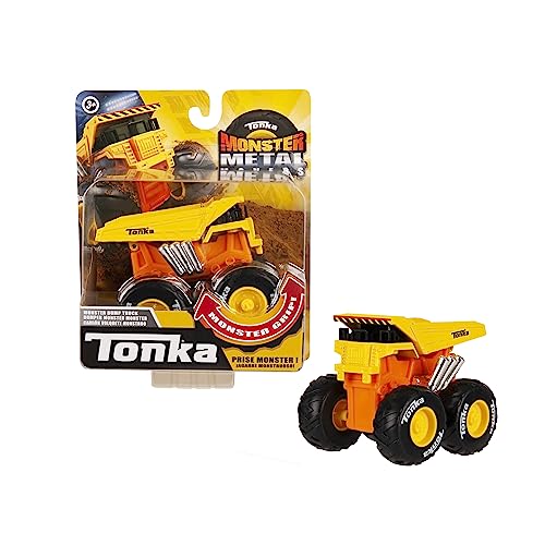 Tonka 6151 Monster Metal Movers Dump Truck, Workable Die-Cast Trucks for Boys and Girls, 3' Kids Construction Toys, Monster Vehicle Toys for Creative Play, Toy Trucks for Children Aged 3 + von Basic Fun