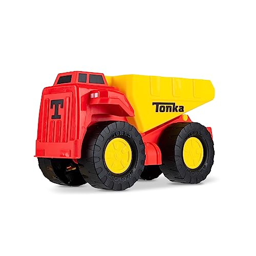 Tonka Steel Classics Schaufel- und Transport-Muldenkipper | Baufahrzeug, robustes Design, realistische Soundeffekte, beleuchtete Kabine | Outdoor-Spielzeug für Kinder, Mädchen, Jungen ab 2 Jahren von Basic Fun