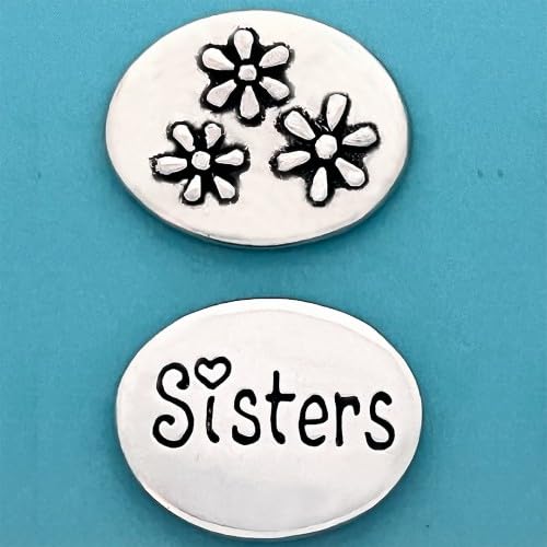 Basic Spirit Pocket Token Coin - Flowers/Sisters Coin - Handmade Pewter, Love Gift for Coin Collecting von Basic Spirit