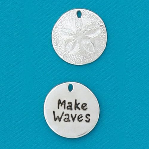 Basic Spirit Pocket Token Coin - Make Waves Med. Spirit Shell - Handcrafted Pewter, Love Gift for Coin Collecting von Basic Spirit