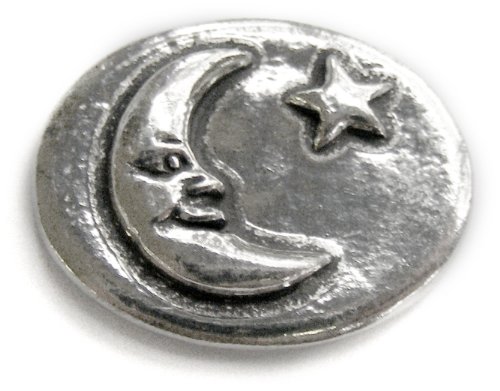 Moon – Dream – Pocket Token oder Glücksmünze, 2,5 cm, handgefertigt, bleifreies Zinn von Basic Spirit