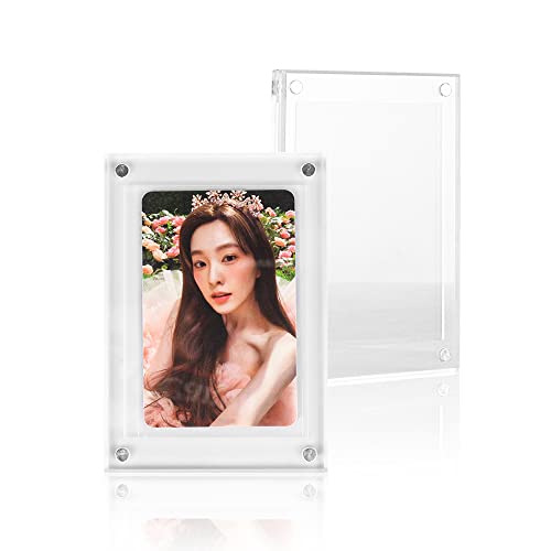 Baskiss 2 Stück magnetische Kartenhalter, 66x91 mm Kartenpflege klare Sammelkarten Hüllen Schutz für Kpop Photocard Sportkarte Baseball Karte Basketball Karten Sammelkarten und Display (Einzelschlitz) von Baskiss