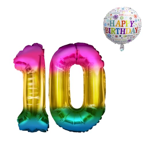 Luftballon 10. Geburtstag • XXL Riesen Folienballon SET • 101CM + 45 CM Ballon + 5M Deko Band • Folienballon 10 • Helium geeignet • Wiederverwendbar • Geburtstagsdeko Jungen Mädchen Zahl Ballon 10 Luftballon 10. Geburtstag • XXL Riesen Folienballon SET • 101CM + 45 CM Ballon + 5M Deko Band • Folienballon 10 • Helium geeignet • Wiederverwendbar • Geburtstagsdeko Jungen Mädchen Zahl Ballon 10 von Bastelbär