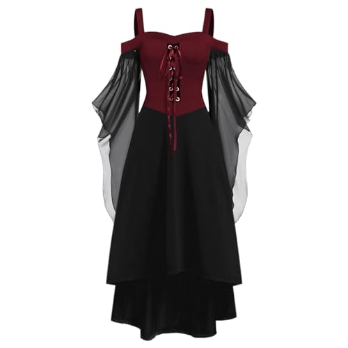 Halloween Kostüm Damen Steampunk Gothic Kleid Kurz - Mittelalter Gebundene Taille Hexenkostüm Vampir Renaissance Trompetenärmel Korsett Erwachsene Karneval Unregelmäßig Barock Schwarz Halloween Kostüm Damen Steampunk Gothic Kleid Kurz - Mittelalter Gebundene Taille Hexenkostüm Vampir Renaissance Trompetenärmel Korsett Erwachsene Karneval Unregelmäßig Barock Schwarz von Bastwahl