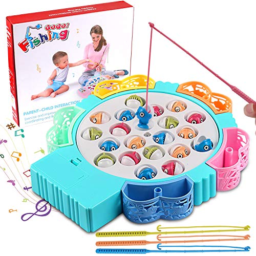 Angelspiel, Angeln Brettspiel Game Set, Musik und pädagogischem Spielzeug, 21 Fische, 4 Angelruten und Heißschrumpfschlauch, Geeignet für Kinder im Alter von 3 bis 5 Jahren Angelspiel, Angeln Brettspiel Game Set, Musik und pädagogischem Spielzeug, 21 Fische, 4 Angelruten und Heißschrumpfschlauch, Geeignet für Kinder im Alter von 3 bis 5 Jahren von BatdTech