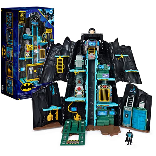 DC Batman, Bat-Tech Batcave, riesiges verwandelbares Spielset mit exklusiver 10,2cm großer Batman-Figur und Zubehör, Kinderspielzeug für Jungen von Batman