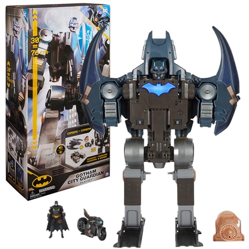 DC Comics, Batman, Gotham City Guardian Playset, 4-in-1 Transformation, besondere Batman-Figur, Lichteffekte und über 40 Geräuscheffekte, Kinderspielzeug für Jungen und Mädchen von Batman