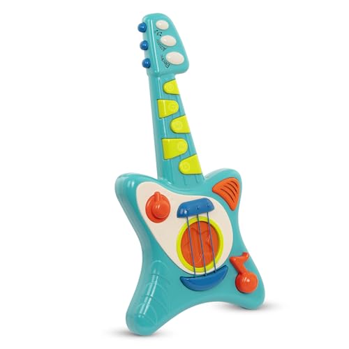 Battat BT4679Z Lil' Rockers Kindergitarre E, Instrument mit Liedern, Akustikgitarre und Elektrische Gitarre – Spielzeug für Kinder ab 2 Jahre, Blau, Small von Battat