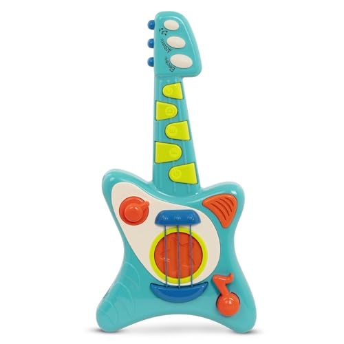 Battat BT4679Z Lil' Rockers Kindergitarre E, Instrument mit Liedern, Akustikgitarre und Elektrische Gitarre – Spielzeug für Kinder ab 2 Jahre, Blau, Small von Battat