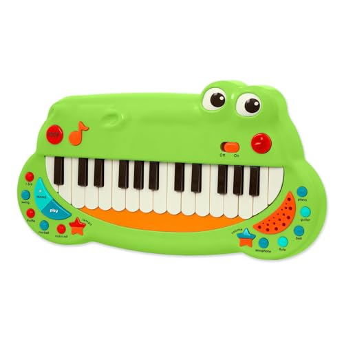 PLAY BT4680Z Battat Krokodil Keyboard Piano mit 5 Instrument Geräuschen und Musik – Kinder Klavier Spielzeug ab 3 Jahren, Grün von Battat