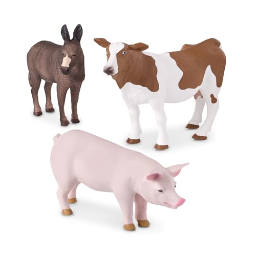 Terra Bauernhoftiere Figuren – Kuh, Schwein, Esel – Realistische Tierfiguren Set, Kinder Bauernhof Spielzeug für Mädchen und Jungen ab 3 Jahre von Terra by Battat