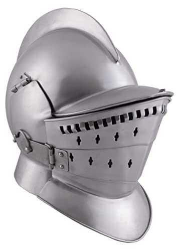 Battle-Merchant | 3-teilige Sturmhaube Burgonet | schaukampftauglicher Mittelalter Helm von Battle-Merchant