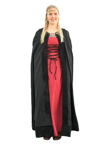 Battle-Merchant - Mittelalter Umhang mit Samt-Besatz Unisex - Fantasy Cape für Damen und Herren - Gewandung, Kostüm, LARP von Battle-Merchant