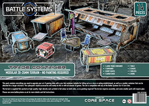 Battle Systems SciFi Terrain Trade Container – 28–35 mm RPG / Wargames / 40k Necromunda Card Scenery von Battle Systems