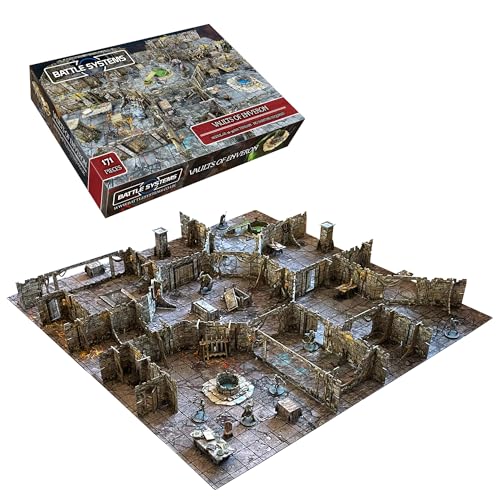 Fantasy Dungeon Terrain Vaults of Enveron Kern-Set – Battle Systems Terrain immersive Landschaft für D&D DND Maladum Pathfinder RPGs, vollfarbiger robuster Karton, beidseitig bedruckt von Battle Systems