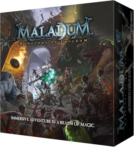 Maladum Dungeons of Enveron Starter Set - Fantasy Brettspiel für 1-4 Spieler, Alter 12+, Solo, Koop und Adversarial Play German Language Version von Battle Systems