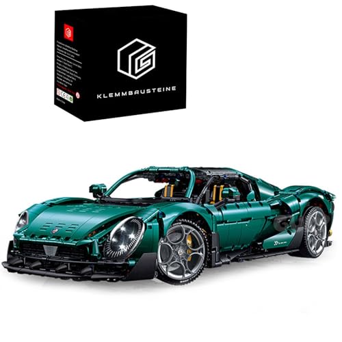 BauCIubs Technik Auto für AIfa Supercar Bausatz, 1:8 Groß Auto, 4200+ TeiIe KIemmbausteine MOC Technik Supercar Bausatz KompatibeI mit Iego Technik Auto von BauCIubs