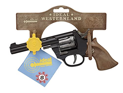 Bauer Spielwaren 1030881 Schrödel J.G. Super 88: Spielzeugpistole für das Cowboy- und Sheriffkostüm, ideal für Fasching, auch als Indianer-Accessoire, 20 cm, schwarz/braun (103 0881) von Bauer Spielwaren