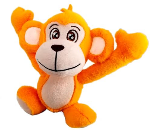 Bauer Spielwaren 12270 Stretch Buddies Interaktives Kuscheltier mit verstellbaren Armen und Beinen, orange, 18 cm von Bauer Spielwaren