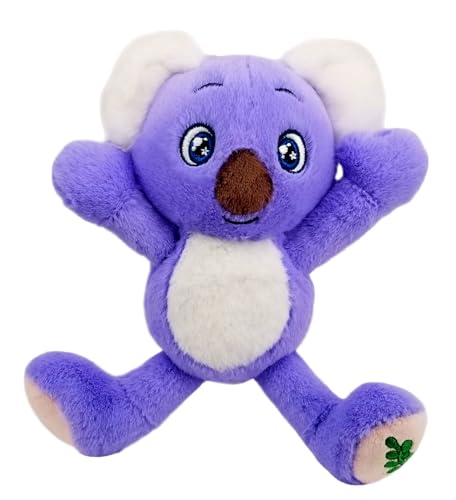 Bauer Spielwaren 12273 Stretch Buddies Interaktives Kuscheltier mit verstellbaren Armen und Beinen, lila, 18 cm von Bauer Spielwaren