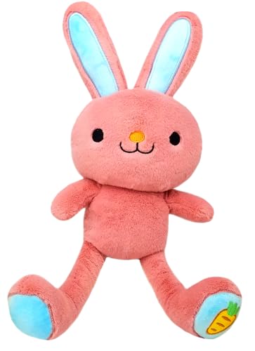 Bauer Spielwaren 12282 Stretch Buddies Interaktives Kuscheltier mit verstellbaren Ohren und Beinen, pink, 38 cm von Bauer Spielwaren