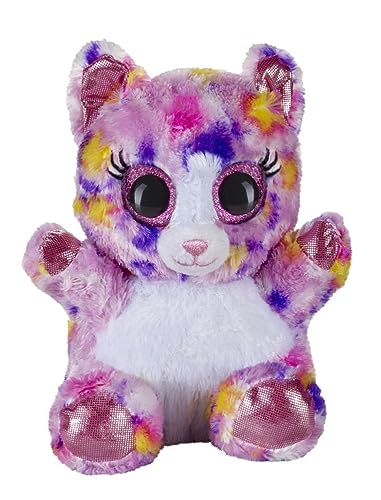 Bauer Spielwaren 14242 "Blickfänger Glitter Lashy Katze Plüschtier, pink/bunt, 15 cm von Bauer Spielwaren