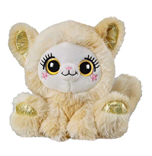 Bauer Spielwaren 14277 "Blickfänger Glitter Design Katze Plüschtiere aus superweichem Plüsch mit Glitzeraugen, beige von Bauer Spielwaren