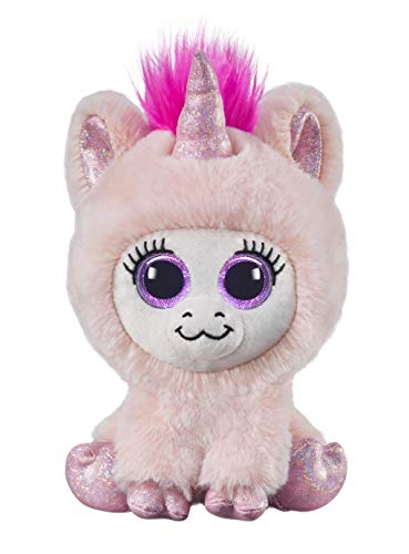 Bauer Spielwaren 14281 Blickfänger Glitter Design Einhorn Plüschtier aus superweichem Plüsch mit Glitzeraugen, rosa von Bauer Spielwaren