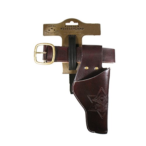 Bauer Spielwaren 7500154 J.G.Schrödel Gürtel Duell: Pistolengürtel mit 1 Holster für Die Spielzeug-Pistole, Ideale Cowboy- und Faschingsausrüstung, 55–90 cm, dunkelbraun (750 0154) von Bauer Spielwaren