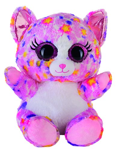 Bauer Spielwaren "Blickfänger Glitter" Lashy Katze Plüschtier: Kuscheltier mit Glitzer-Katzen-Augen, ideal auch als Smartphone-Halter, 20 cm, pink-bunt (14246) von Bauer Spielwaren