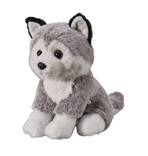 Bauer Spielwaren "Deine Tiere mit Herz" Husky sitzend: Kleines Kuscheltier zum Kuscheln und Liebhaben, Ideal als Geschenk, 18 cm, grau-weiß (12506) von Bauer Spielwaren