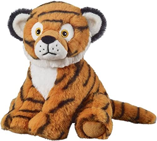 Bauer Spielwaren I Like My Planet - Tiger: Kuscheltier aus softem Plüsch, hergestellt aus recycelten PET-Flaschen, 100 % recycelt, sitzend, 20 cm, braun-schwarz (12924) von Bauer Spielwaren