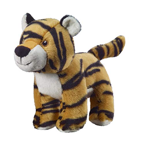 Bauer Spielwaren I Like My Planet - Tiger: Kuscheltier aus softem Plüsch, hergestellt aus recycelten PET-Flaschen, 100 % recycelt, stehend, 15 cm, beige-schwarz (12912) von Bauer Spielwaren