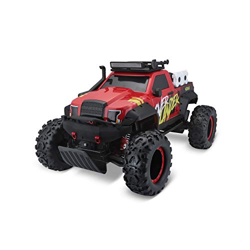 Bauer Spielwaren Maisto Tech R/C Overlander: Ferngesteuertes Auto in Monstertruck-Ausführung, mit Allradantrieb und Hobby Style-Fernsteuerung, 40 cm, rot (582278) von Bauer Spielwaren