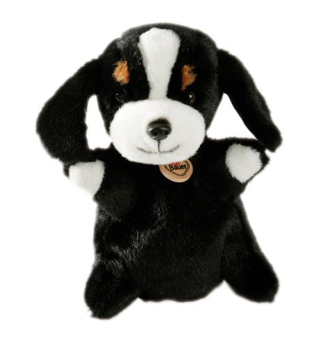 Bauer Spielwaren "Theatrello" Handpuppe Berner Sennenhund: Kuscheltier für Puppentheater und Lernspiele, waschbar, schwarz (11819) von Bauer Spielwaren