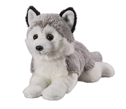 Deine Tiere mit Herz Bauer Spielwaren Husky liegend: Kleines Kuscheltier zum Kuscheln und Liebhaben, ideal als Geschenk, 18 cm, grau-weiß (12505) von Bauer Spielwaren