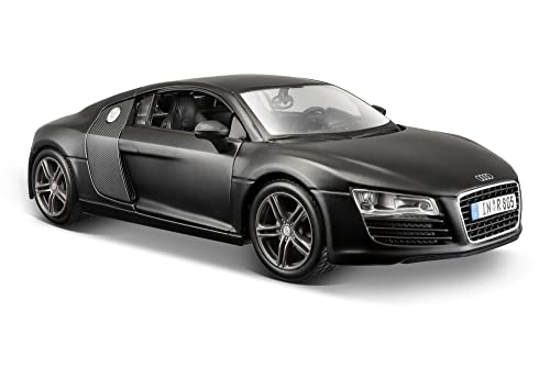 Maisto Audi R8: Originalgetreues Modellauto mit Türen und Kofferraum zum Öffnen,Maßstab 1:24, Fertigmodell, 20 cm, schwarz (531281M) von Bauer Spielwaren