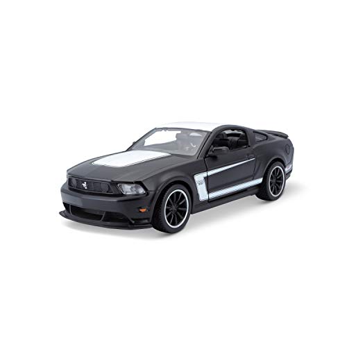 Maisto Ford Mustang Boss 302: Originalgetreues Modellauto 1:24, mit Türen und Motorhaube zum Öffnen, Fertigmodell, schwarz (531269M) von Bauer Spielwaren