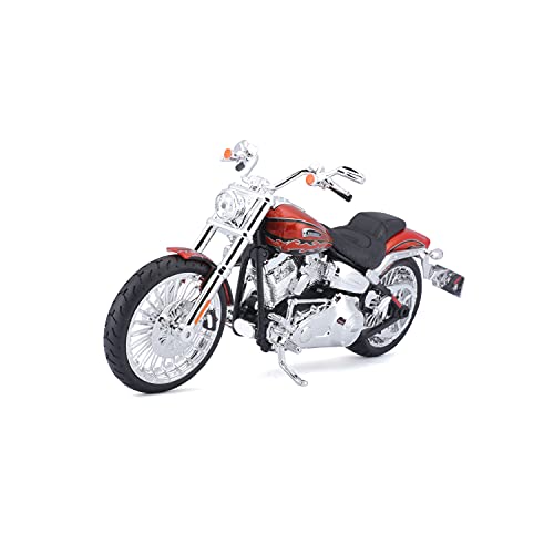 Maisto Harley-Davidson CVO Breakout ´14: Motorradmodell 1:12, mit Lenkung, beweglichem Ständer und frei rollenden Rädern, 17 cm, orange (532327) von Bauer Spielwaren