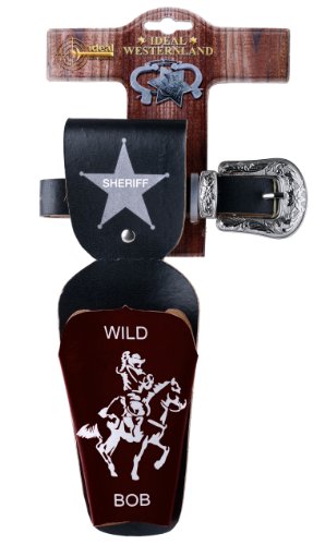 Schrödel J.G. Gürtel Wild Bob: Pistolengürtel für Spielzeugpistole, mit 1, Ideales Zubehör für Cowboy-Kostüme, 50-90 cm, schwarz/Silber (730 0143) von Bauer Spielwaren