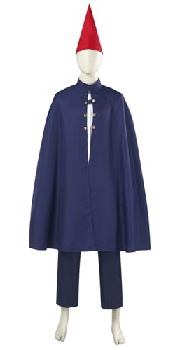 Bauxhie Erwachsene Over The Garden Wall Kostüm Wirt Cosplay Cape Hose mit Hut Halloween Uniform Outfits für Männer (Blau, L) von Bauxhie