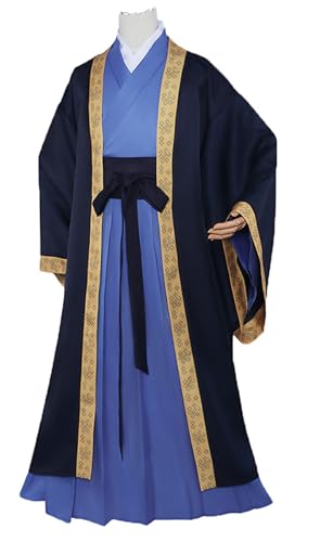 Bauxhie Herren The Apothecary Diaries Kostüm Jinshi Cosplay Halloween Outfits Hanfu Kimono Uniform Anzug (Blau, L) von Bauxhie