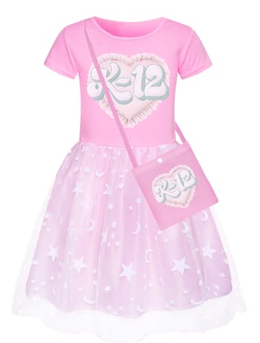 Bauxhie Mädchen K-12 Kleid Rosa Rock Kinder Melanie Cosplay Kostüm mit Tasche Anzug K12 Halloween Kostüme (Rosa 1, 11-12 Years) von Bauxhie