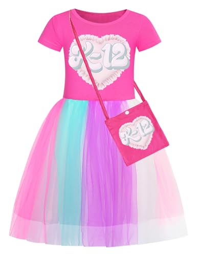 Bauxhie Mädchen K-12 Kleid Rosa Rock Kinder Melanie Cosplay Kostüm mit Tasche Anzug K12 Halloween Kostüme (Rot 2, 11-12 Years) von Bauxhie