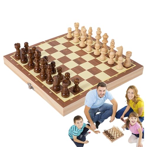 Bavokon Kinderschachspiel, Schachspiel,Desktop-Spiele Magnetisches Schach | Schachspielset, klappbares Schachbrett, Reiseschachspielzeug mit integriertem Stauraum für Hand-Auge-Koordination von Bavokon