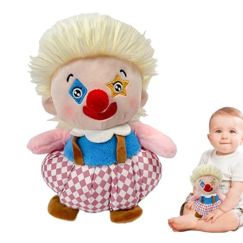 Bavokon Lächelnde Clown-Figur,Lächelnde Clown-Puppe,Kleine hässliche Puppe - Clown-Plüschtier, Plüschtier in leuchtenden Farben zum Weihnachtsgeburtstag gefüllt von Bavokon