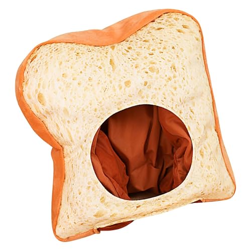 Bavokon Toastkostüm, Brotkostüm, Scheibe Brot Kostüm Maskerade Cosplay Kopfbedeckung, Weicher Slice of Bread Kostüm-Abschlussball-Kopfschmuck, neuartige Performance-Mütze für Cosplay-Partys von Bavokon